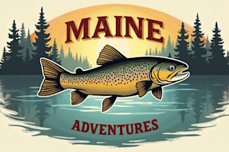 do make awesome style maine flyfishing adventures vintage logo