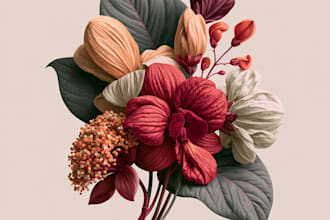 make a botanical illustration of flowers