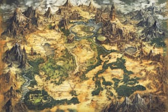 create a high quality detailed fantasy map