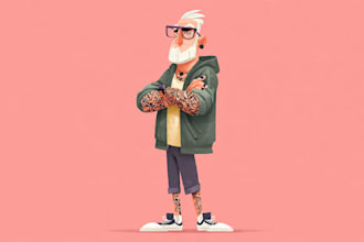flat vector character illustration for anything