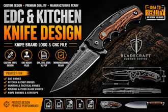 design edc like kitchen knifes, knife brand logo, cnc knife file
