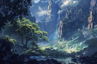 do a fantasy landscape