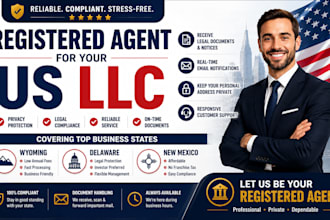 provide registered agent for your us llc in wyoming delaware new mexico llc