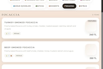 create a modern digital qr menu website for your cafe or restaurant