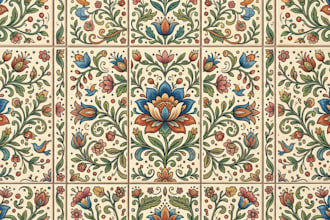 create an illustrated repeating pattern tile