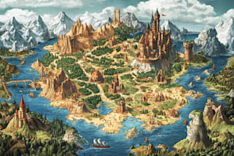 draw a wonderful custom fantasy map