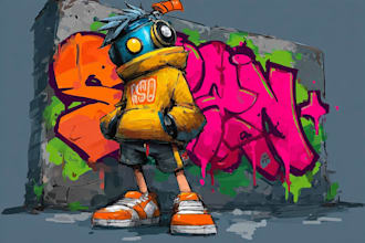 make graffiti character or graffiti illustration