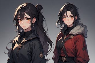 draw you or your oc into anime portrait, manga