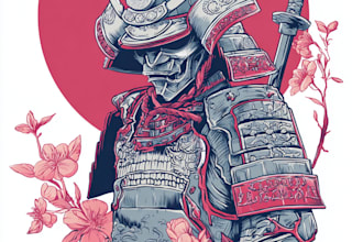 create japanese art for t shirt illustration