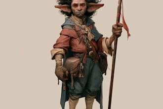 draw a fantasy character for dnd, pathfinder, etc
