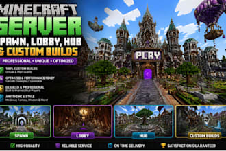 create minecraft server spawn, lobby, hub and professional custom builds