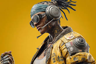 design cyberpunk character, original character design