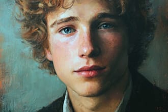 draw digital realistic oil portrait painting