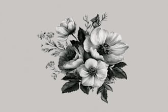 draw botanical illustration of flower illustration