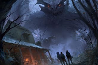 illustrate gothic fantasy horror scenes and monsters