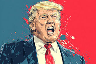 create satirical political cartoon illustrations