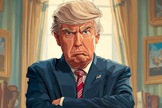 make custom political caricature illustrations