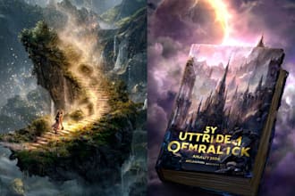illustrate a magical novel cover with cinematic artwork