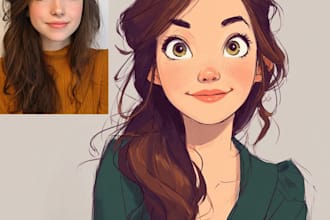 portrait into a disney style cartoon