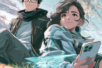 design anime characters, illustrations, virtual streamers