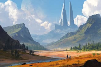 create spaceship concept art for you