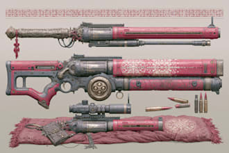 create weapon design and illustration