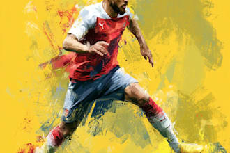 draw football players and sports illustration for fans and teams