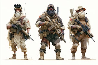 draw military themed or character illustrations