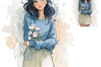 create a digital watercolor illustration or item for you