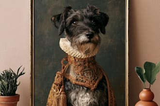 create a custom memorial pet portrait from photo