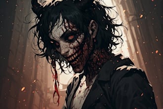 draw horror character illustration