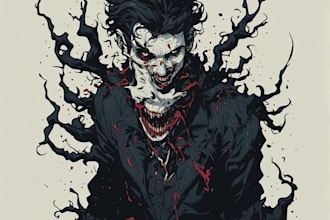 draw horror character design illustration