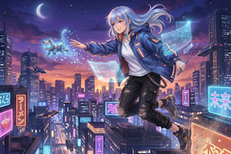 draw anime fan art illustration for you
