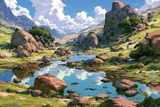 fantasy landscape, background illustration