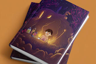 make children book cover illustration and kids book cover