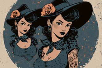make vintage retro poster illustration