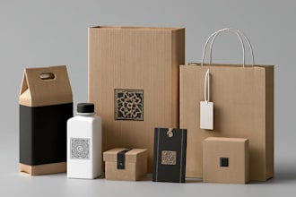 design food packaging, bottle labels and boxes
