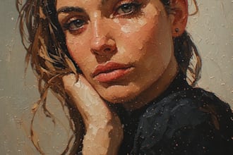 paint a real oil portrait painting on canvas
