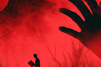create a mystery or thriller book cover, cover design