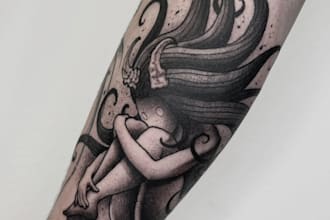 create a blackwork tattoo design for you,