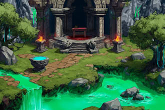design custom tile map, pixel art tileset for your game