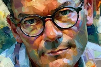 make artistic oil painting on oil canvas