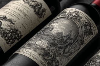 design your wine, beer, gin, and vodka bottle label and packaging