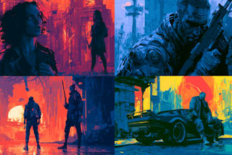 create futuristic cyberpunk city art or background art