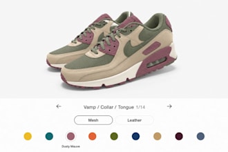 3d product model, 3d shoe design, glb file for configurator