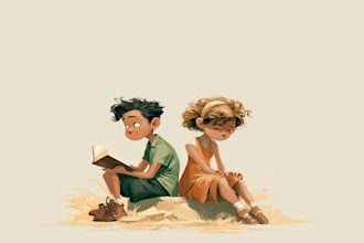 design magical children story book illustration watercolor