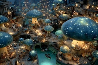 create magical fantasy world concept for games art