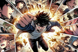 draw anime manga comic book, manga page, webtoon comic manga