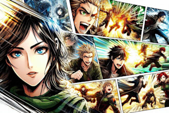 design custom manga comic page illustration for print