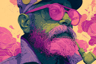 create amazing psychedelic , trippy , weed , alien design
